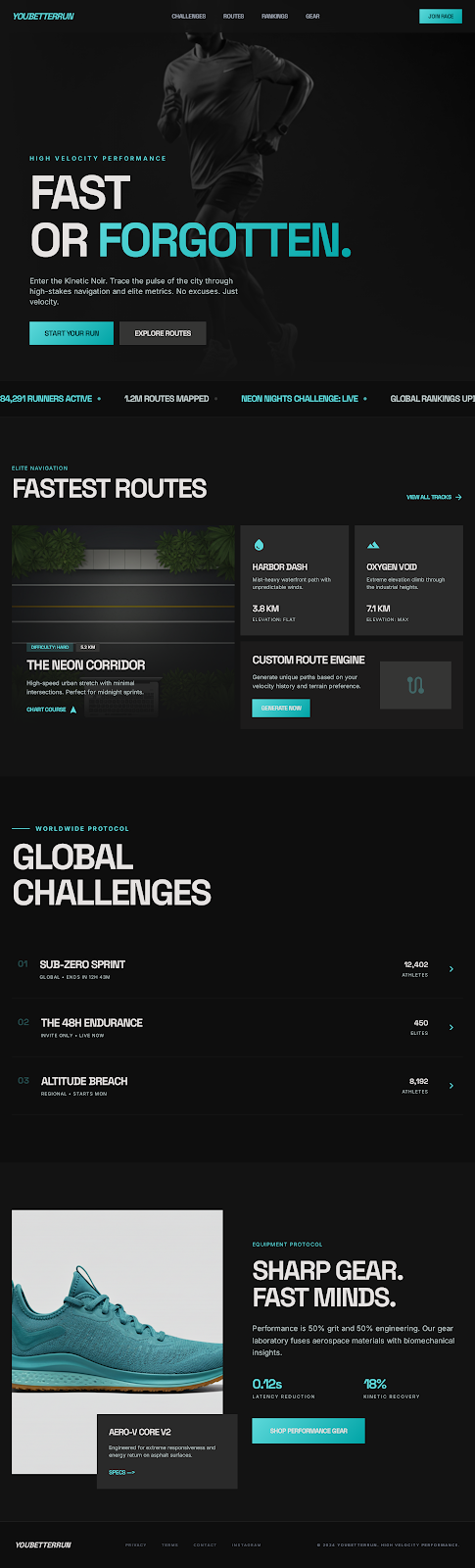 YOUBETTERRUN homepage visual